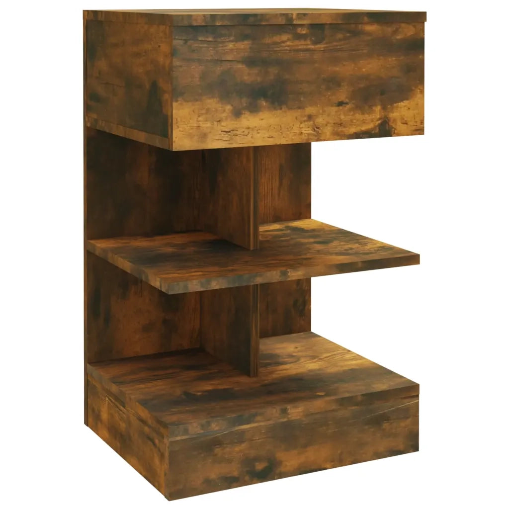 Comodini 2 pz Rovere Fumo 40x35x65 cm in Legno Multistrato 816042