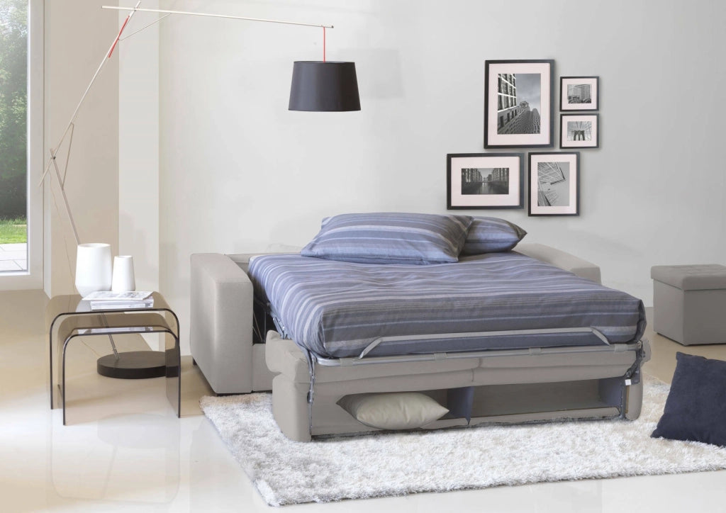 Alcatraz, Divano Letto 2 Posti Sfoderabile, 160x95 cm Grigio