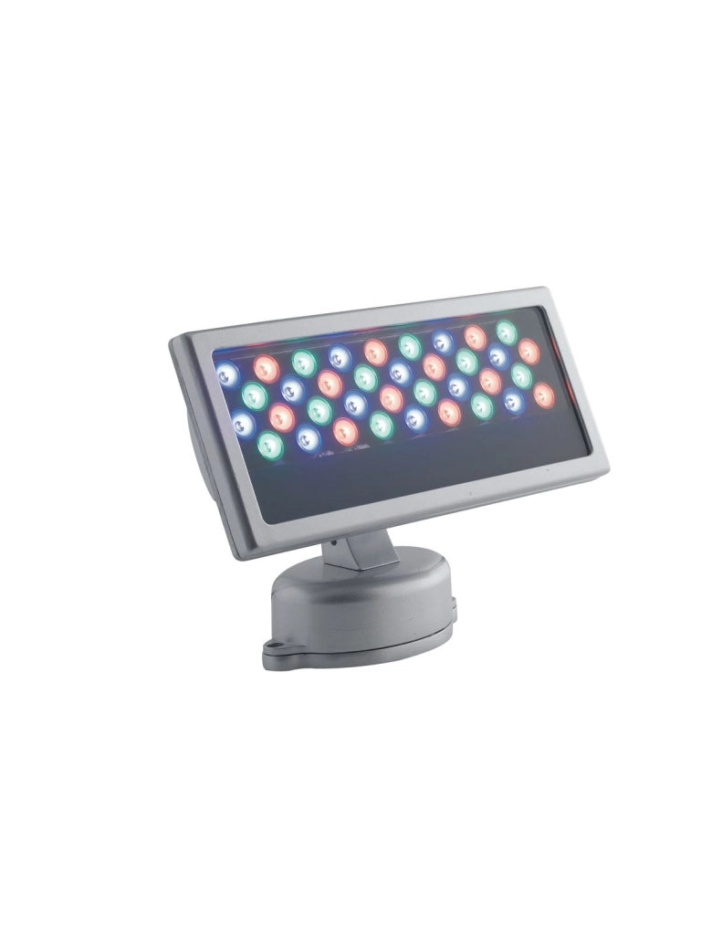 PROIETTORE LED RAYS SILVER 36W RGB DIMMERABILE IP65 33X15X21CM