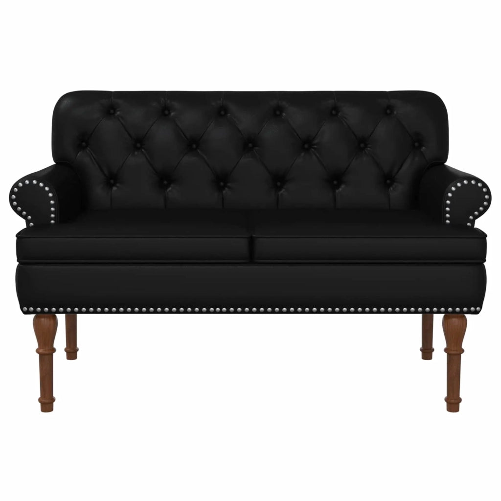 Loveseat con bottoni imbottiti Nero 120 x 65 x 77 cm Similpelle 42041856