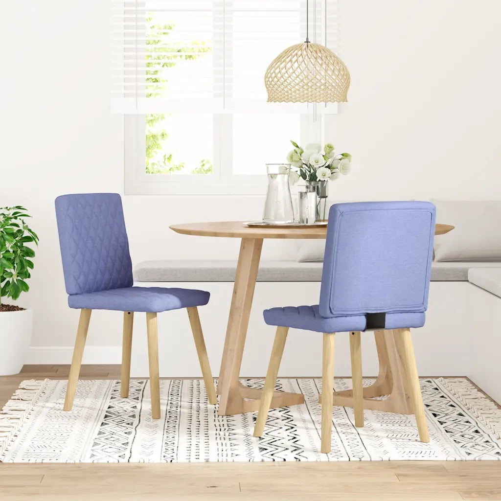 Sedie da Pranzo 2 pz | Sedie da cucina Blu Jeans in Tessuto