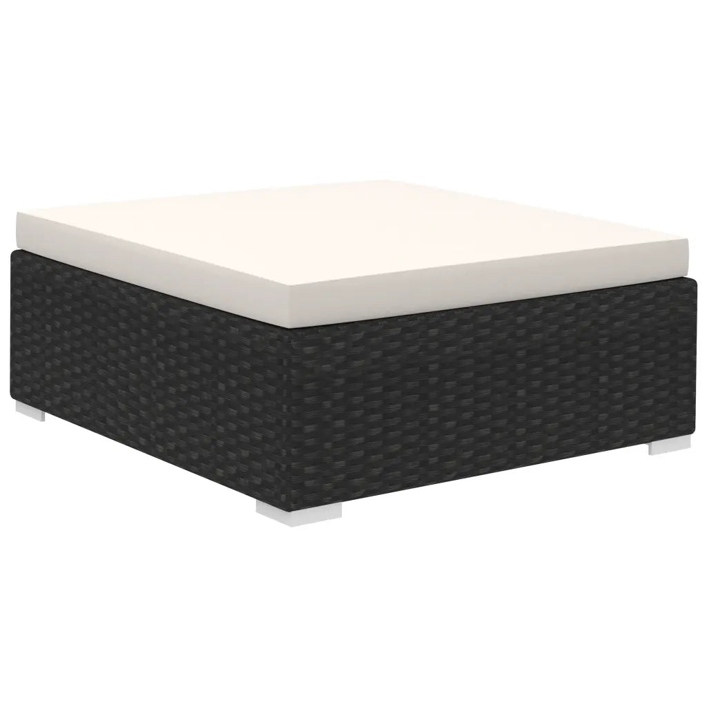 Set Divani da Giardino 6 pz con Cuscini in Polyrattan Nero 41257
