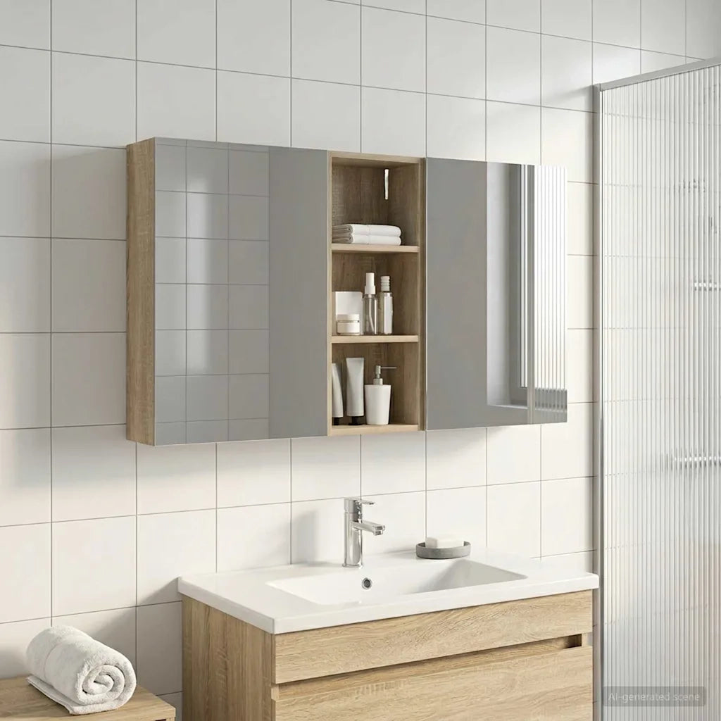 Set di Armadi da Bagno con lo scaffale 3 pcs 130 x 14,5 x 70 cm 3403762