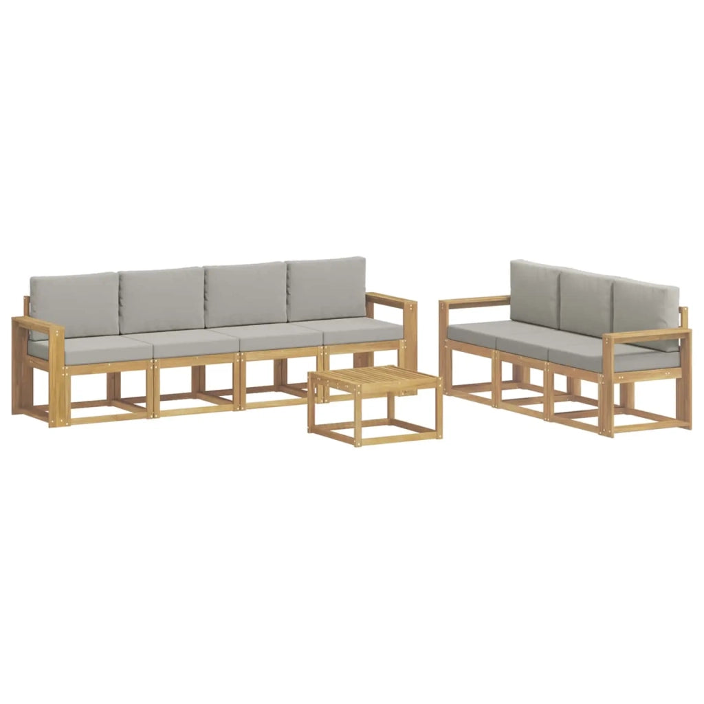 Set di divani da esterno 8 pcs Bianco e Grigio Chiaro 3387355