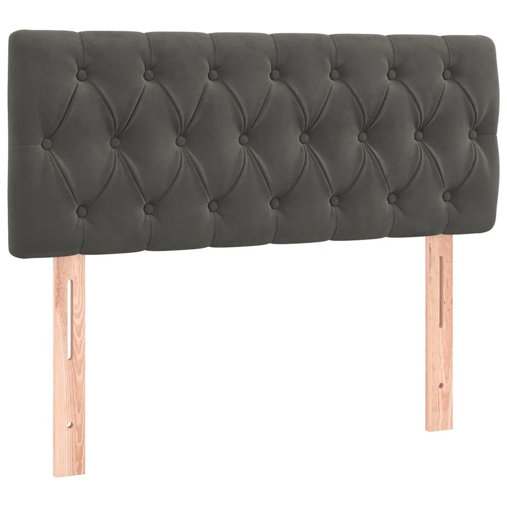 Letto a Molle con Materasso e LED Grigio Scuro 120x190cm in Velluto 3270172