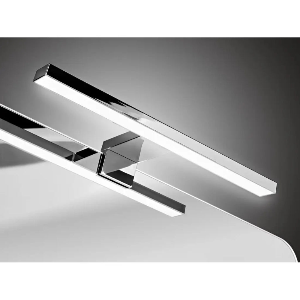 Set ICON bianco: mobiletto sotto lavabo 60cm + lavabo da incasso bianco + specchio + lampada LED + colonna