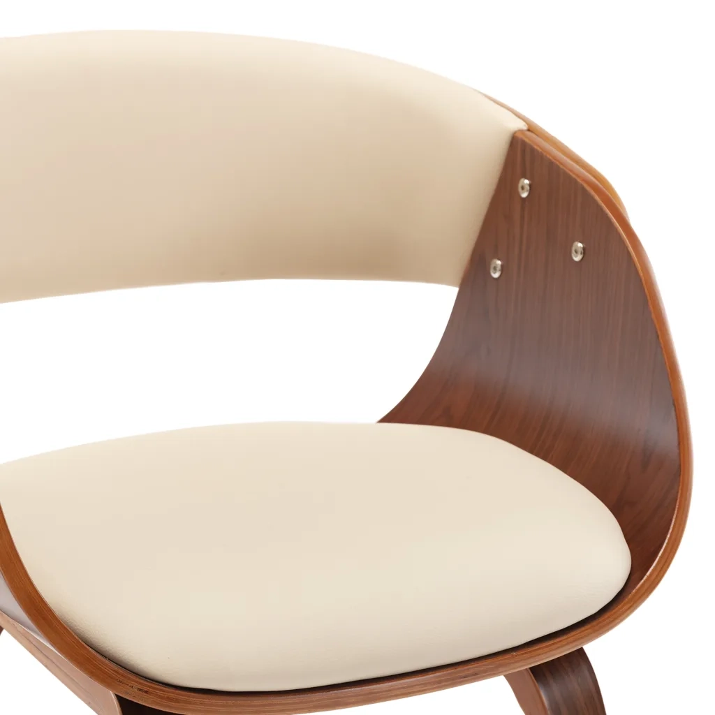 Sedie da Pranzo 4 pz in Legno Curvato e Similpelle Crema 278857