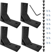 Set di Angoli da 4 pezzi - Inclusi 16 Viti M8 a testa a T - 16 Viti M8 x 18 mm a inbus - 1 Chiave a croce M5 - Adatto per Profili di Alluminio Serie 2020 - Connettore di Angolo