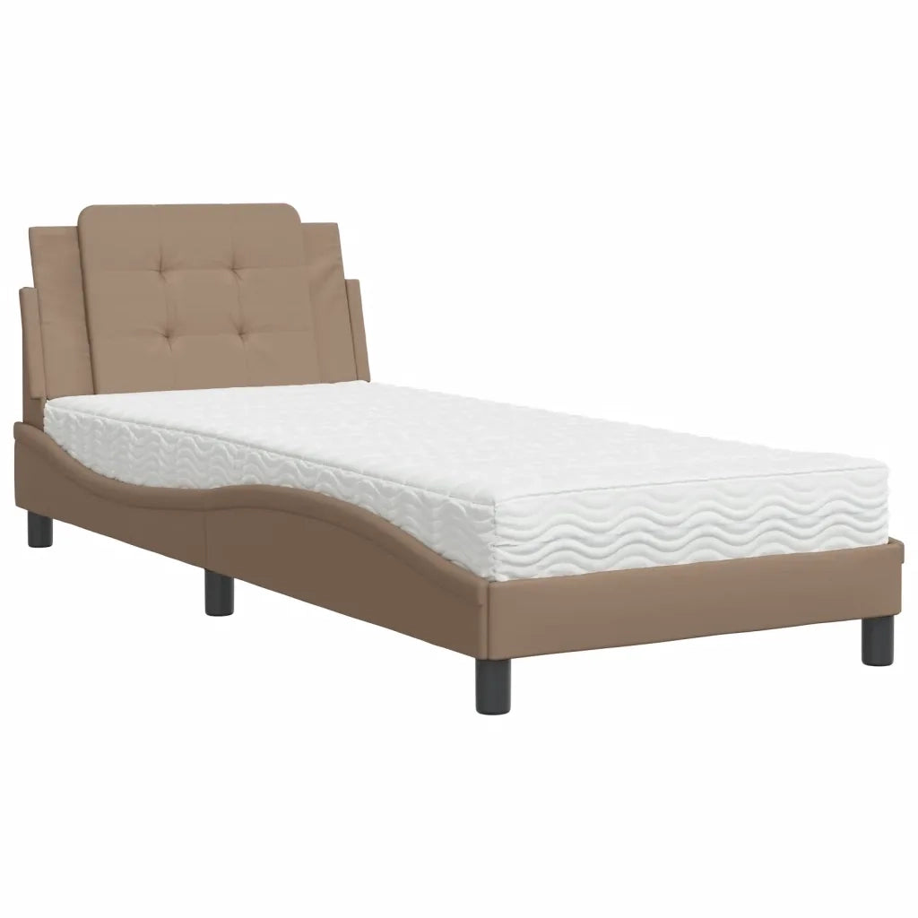 Giroletto senza Materasso-Struttura Letto Zadar Cappuccino 80x200 cm Similpelle