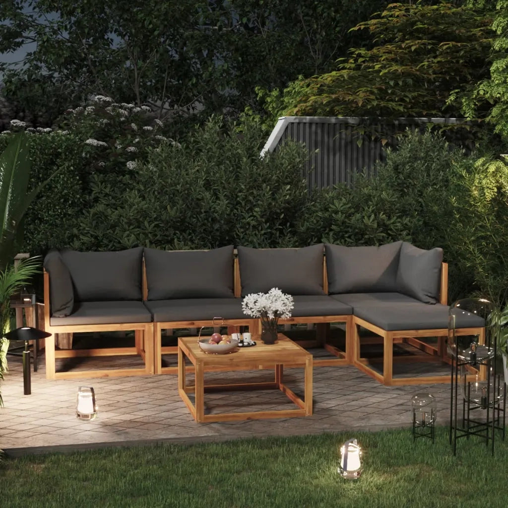 Set Divani da Giardino 6 pz con Cuscini in Massello di Acacia 3057605