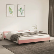 Giroletto con Testiera senza Materasso-Struttura Letto Rosa 180x200 cm Velluto
