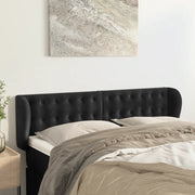 Testiera ad Orecchio-Testata con Orecchie Nera 147x23x78/88 cm in Velluto 626236