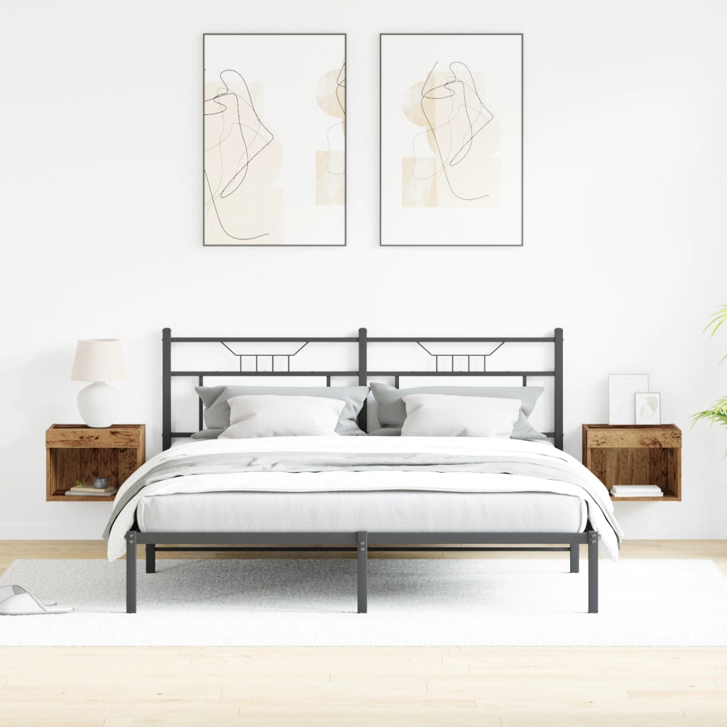 Armadi a muro  con luci LED 2 pezzi in legno vintage 40x30x30 cm