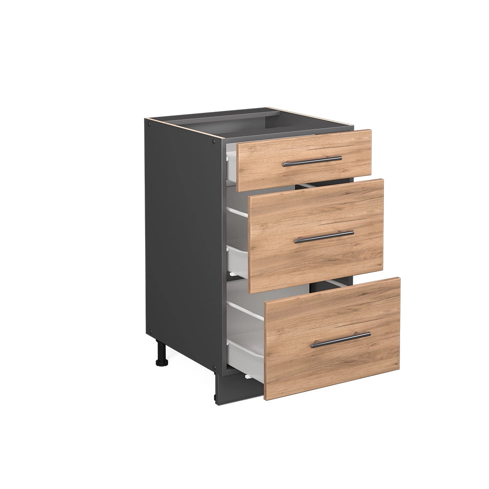 Vicco Mobiletto base per cucina Quercia dorata 50 cm senza piano di lavoro
