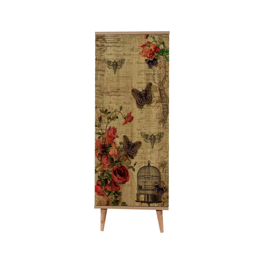 Mobile Portascarpe Dacrydium, Scarpiera 16 Paia, 50x38x135h cm Marrone Quercia