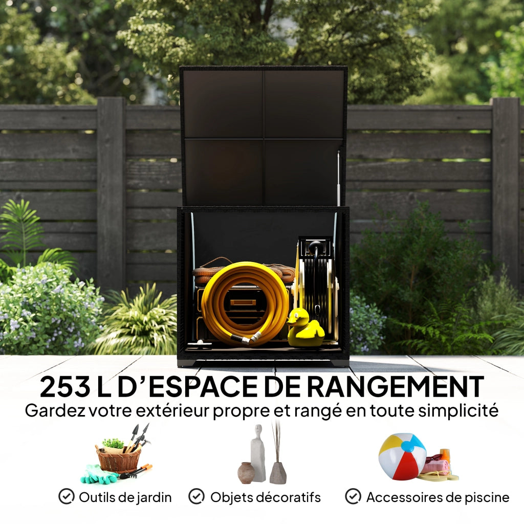 Coffre da giardino in resina ¨C zephmum ¨C 72x72x70cm nero