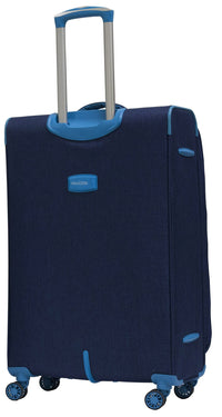 Trolley Valigia Grande Morbida in Poliestere 4 Ruote TSA Ravizzoni Nettuno Blu