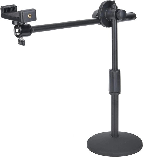 Stand per fotografia di smartphone - Stand per fotografia da 360 gradi rotazionale - Stand per cattura di foto ricorrente - Supporto per video live da bassa angolazione desktop.