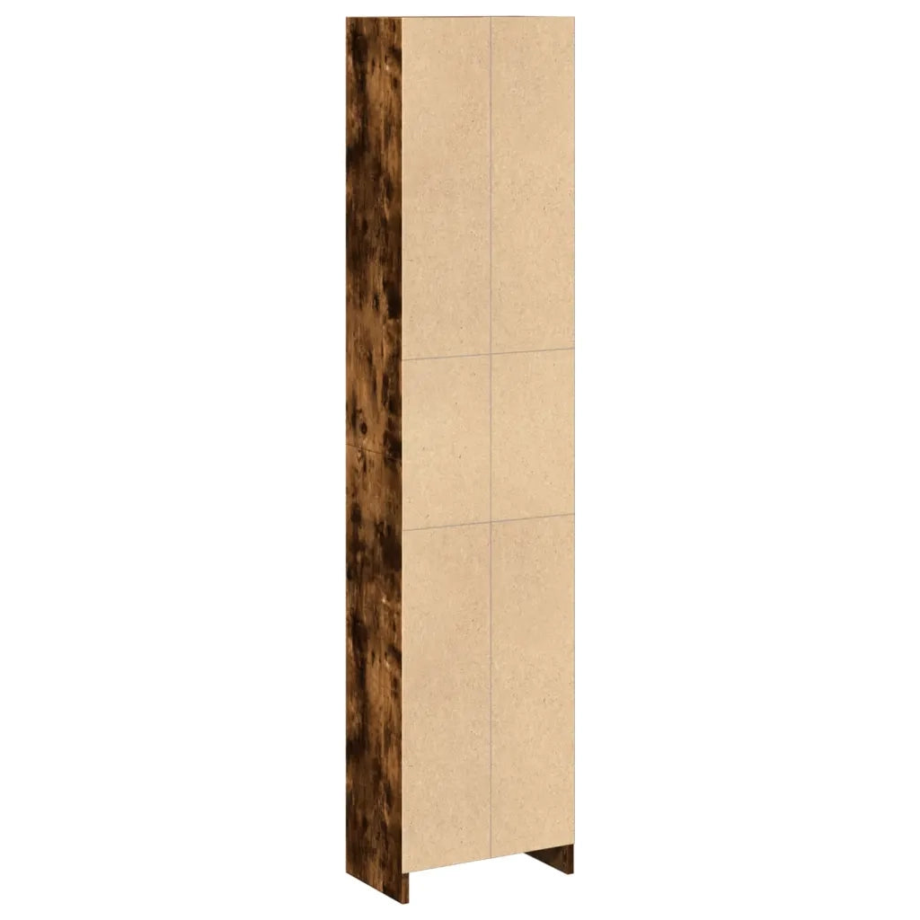 Libreria-Scaffale per Libri-Mobile di Stoccaggio Rovere Fumo 40x24x176 cm in Legno Multistrato