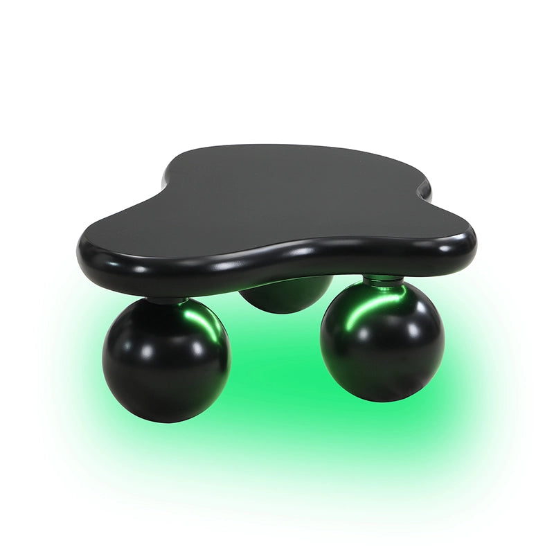 TAVOLINO da caffè 95x62,5x32 cm Nero in MDF con LED 16 colori