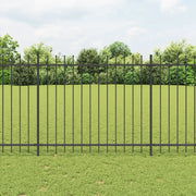 Recinzione da Giardino con Punta a Lancia in Acciaio 1070x150 cm Nero