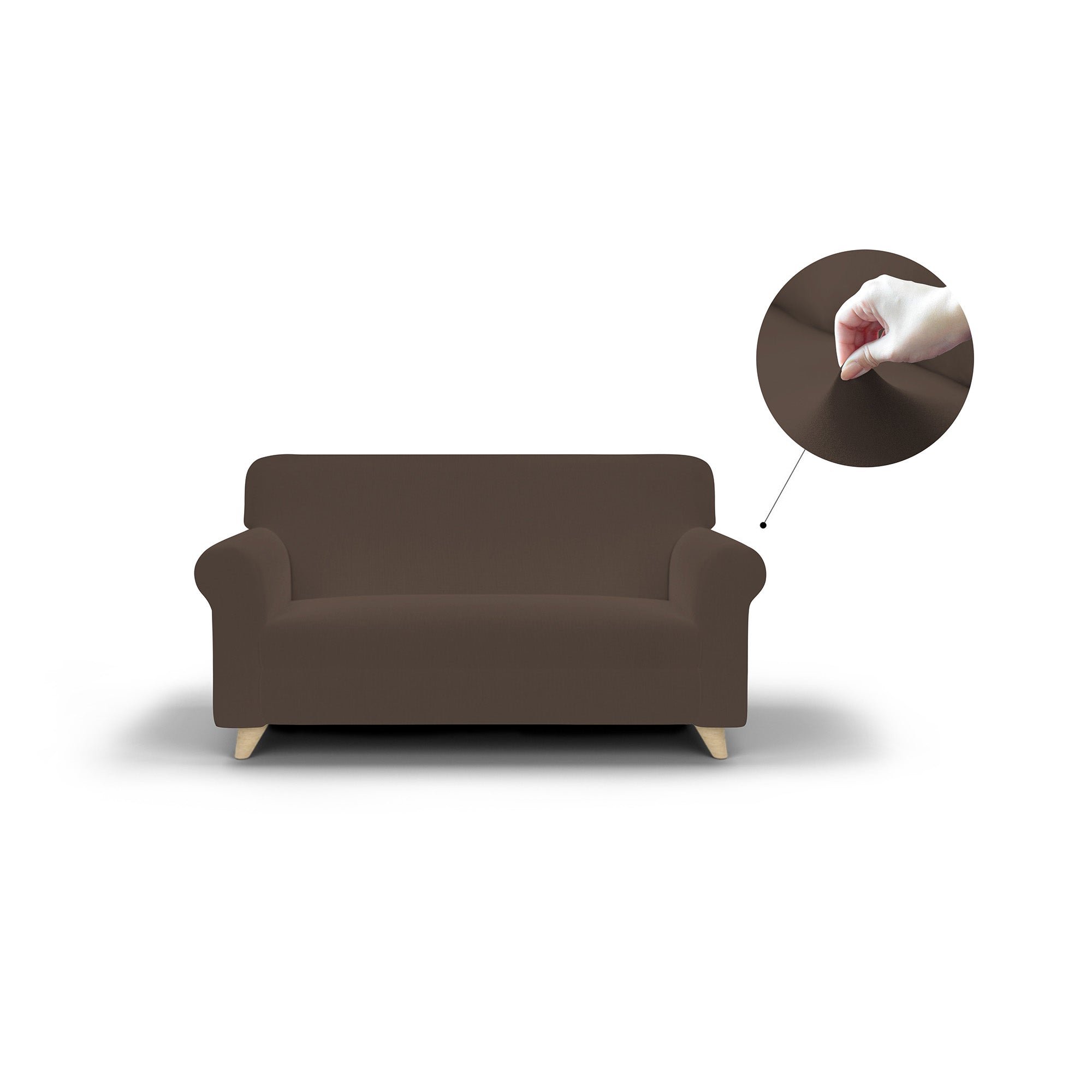 Copridivano Elasticizzato 1 Posto in Poliestere Dahlia Marrone