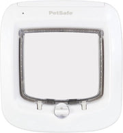 Microchip Cat Flap per Porta Esterna o Interna con Accesso RFID fino a 40 Animali Chiusura a 4 Vie Impermeabile Installazione DIY con Materiale di Fissaggio Privacy per Box per Litter o Cibo Attivo