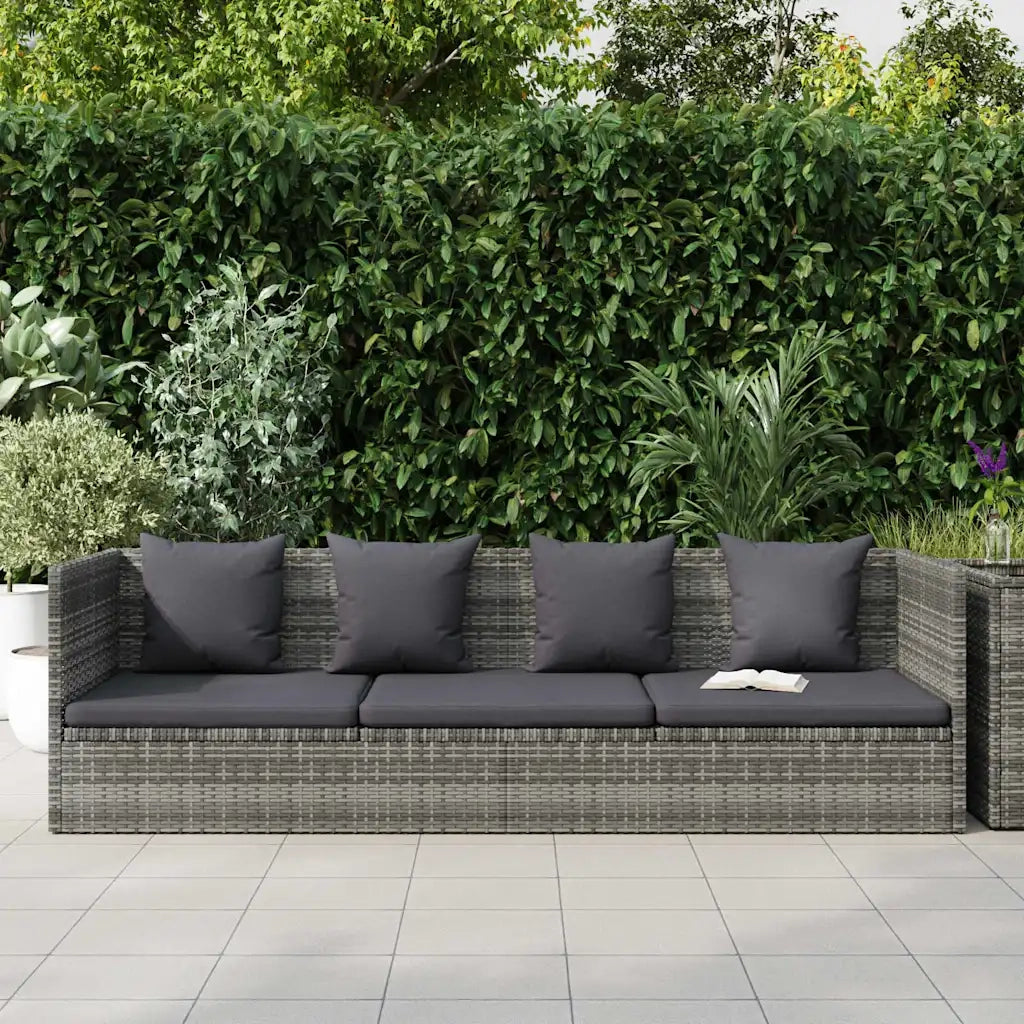 Lettino Prendisole | Sdraio da giardino | Lettino da sole da Giardino Grigio 200x60 cm in Polyrattan