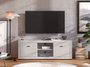 Sillaro, Mobile Porta tv 2 Ripiani, 147.5x41.5x53.5h cm Bianco Crema