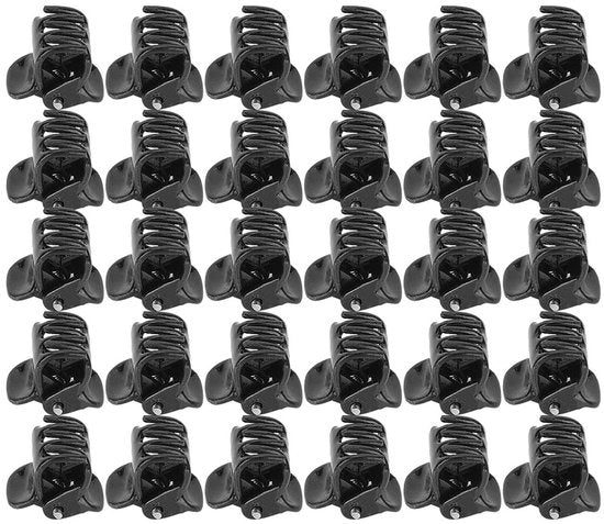Miniclips in Plastica Nera - 100 Stuks - Adatti per Bambine e Bambini - Ideali per Feste - Perfetti per l'Uso Giornaliero
