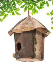 Casa per uccelli - Casa per uccelli in legno naturale - Decorativa