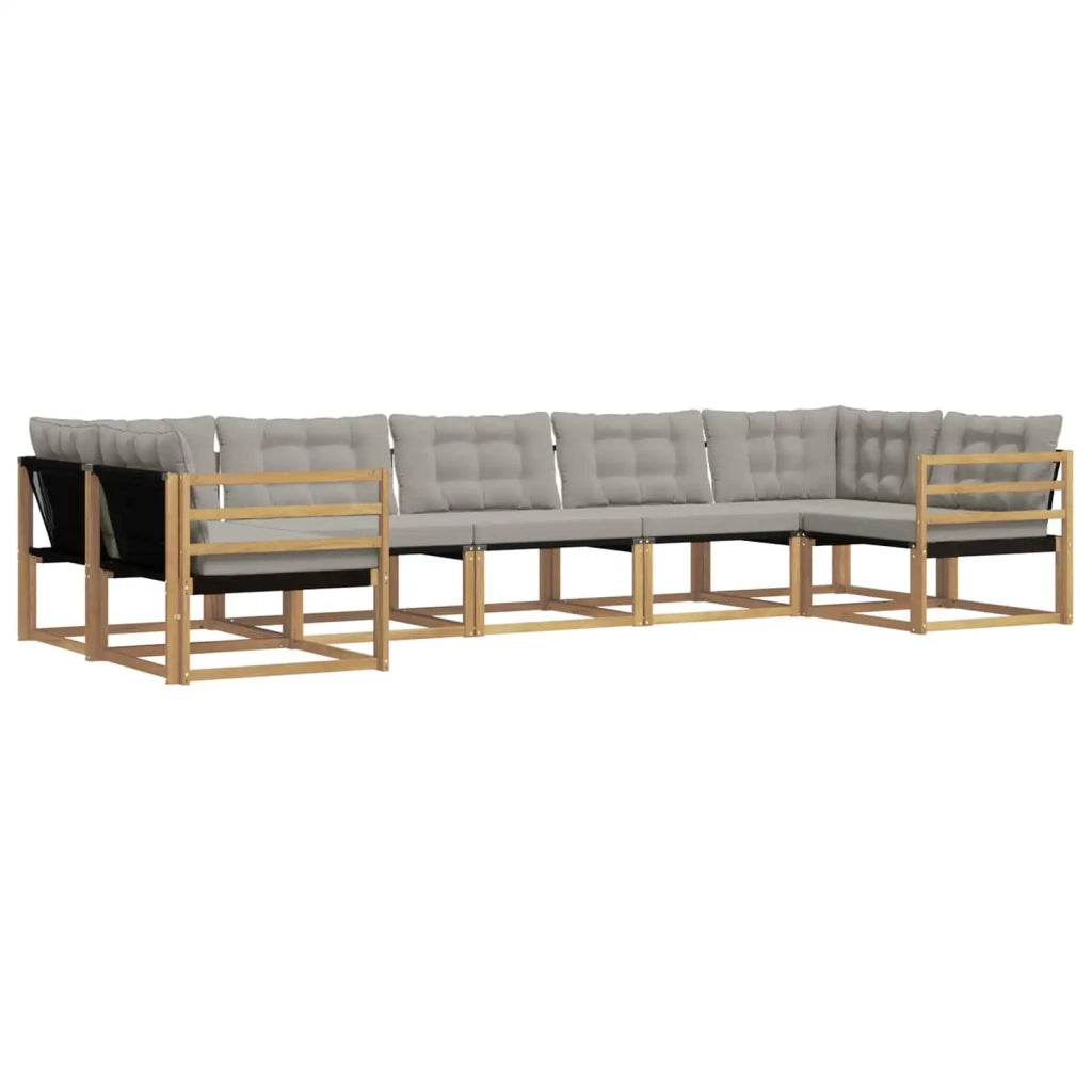 Set di divani da esterno 7 pcs Bianco e Grigio Chiaro 3389033