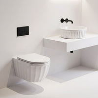 Set: Wc Sospeso + Lavabo Da Appoggio Rea Duo White