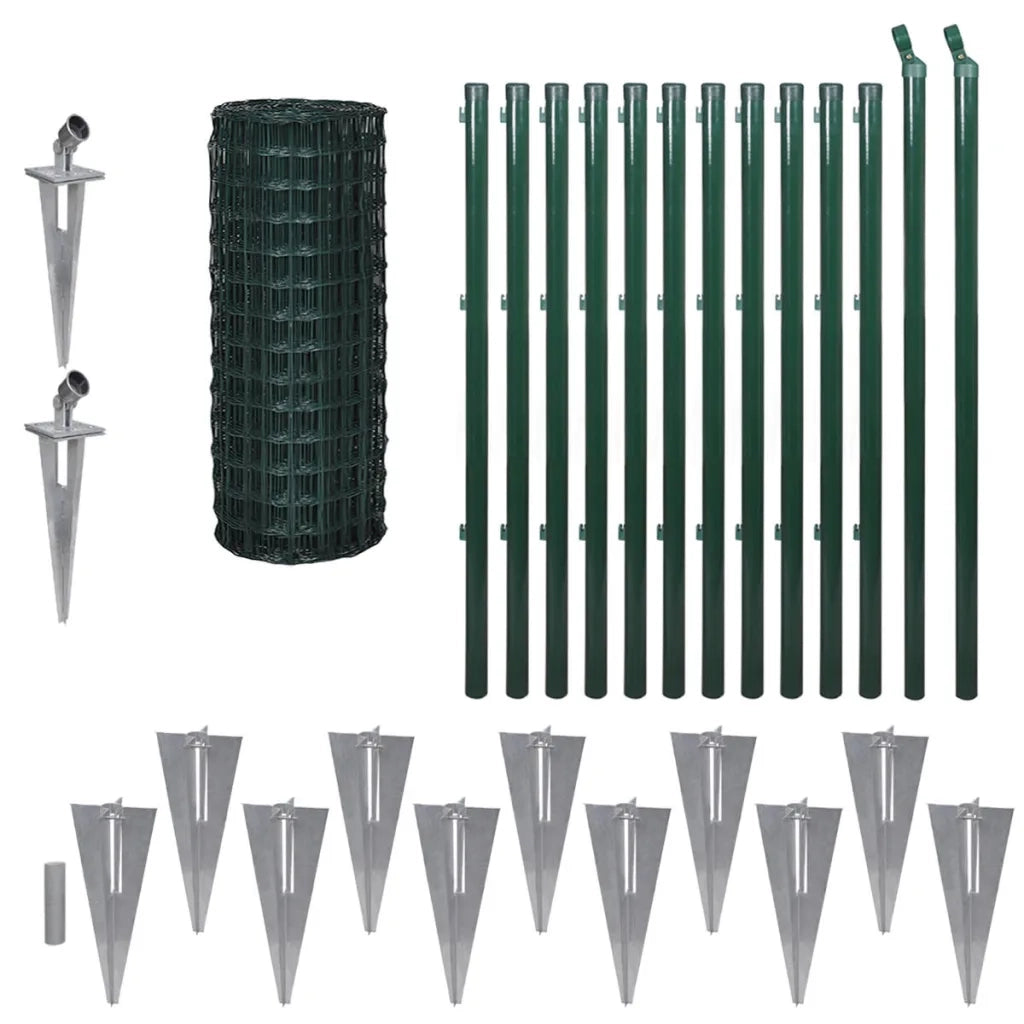Recinzione Euro in Acciaio 25x1 m Verde 142388