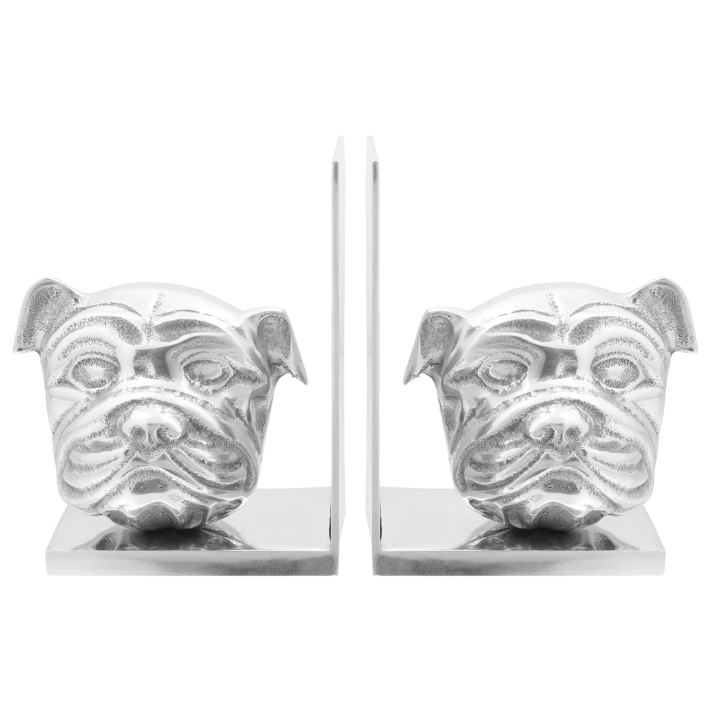 Fermalibri 2 pcs Argento 8x12x16,5 cm Alluminio Cane