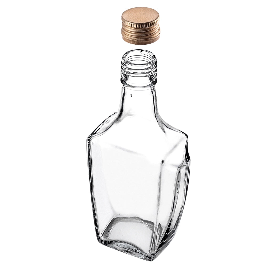 KADAX Bottiglia in Vetro per Tintura 250ml Con Tappo Oro 10pz.