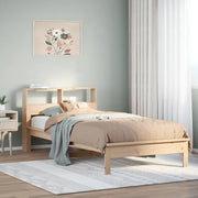 Giroletto con Libreria senza Materasso 75x190 cm in Legno Pino