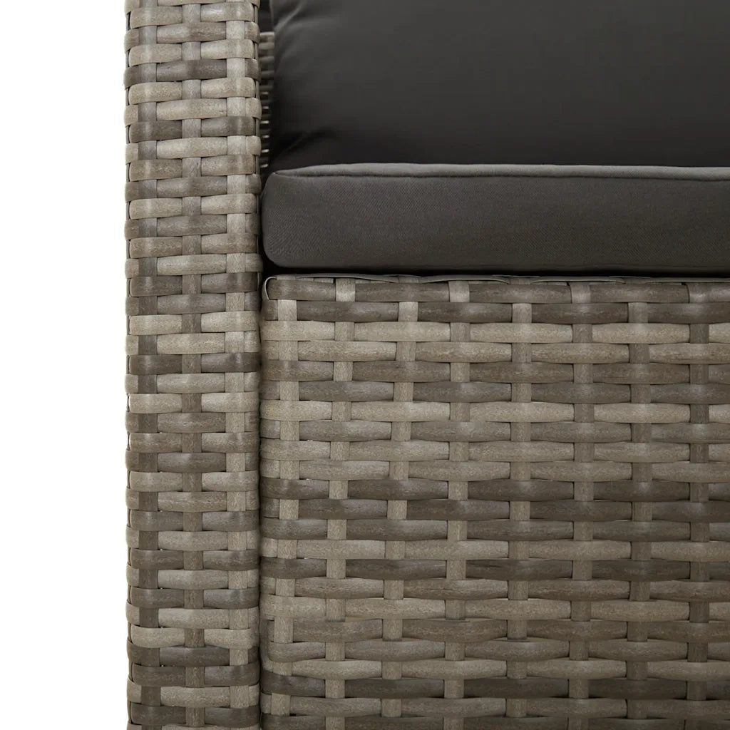 Poltrona da giardino con cuscino grigio in polyrattan CFW9835269