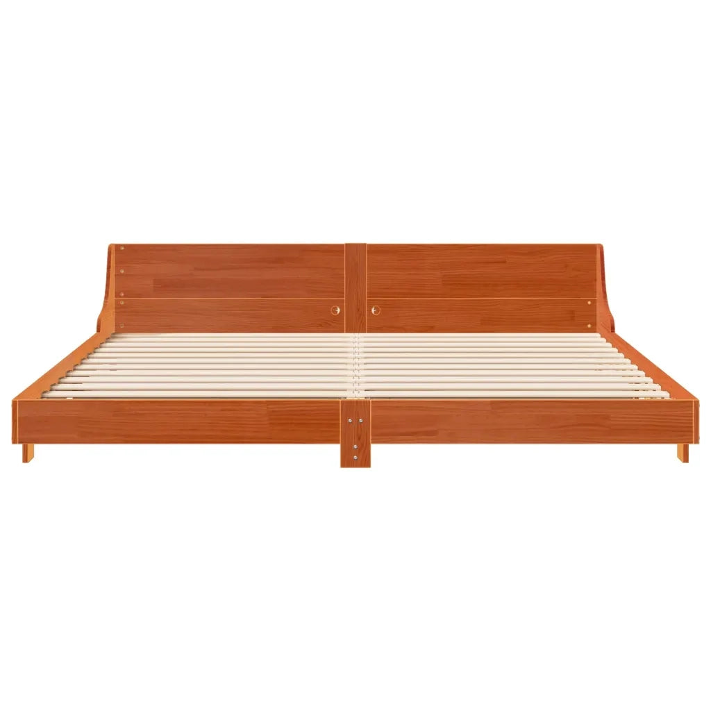 Letto senza Materasso Marrone Cera 200x200 cm in Legno di Pino 3302269