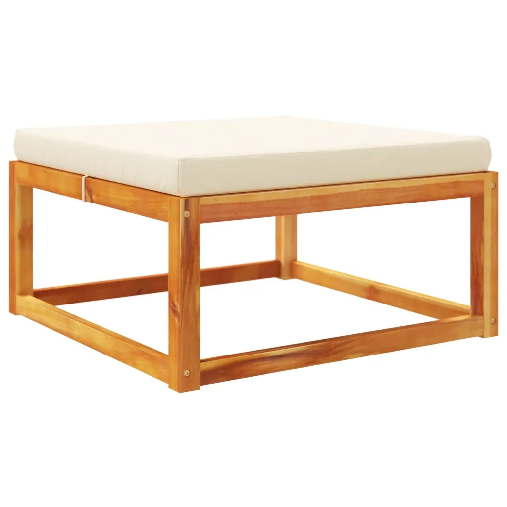 Poggiapiedi Giardino con Cuscino 65x65x29 Legno Massello Acacia 3278939
