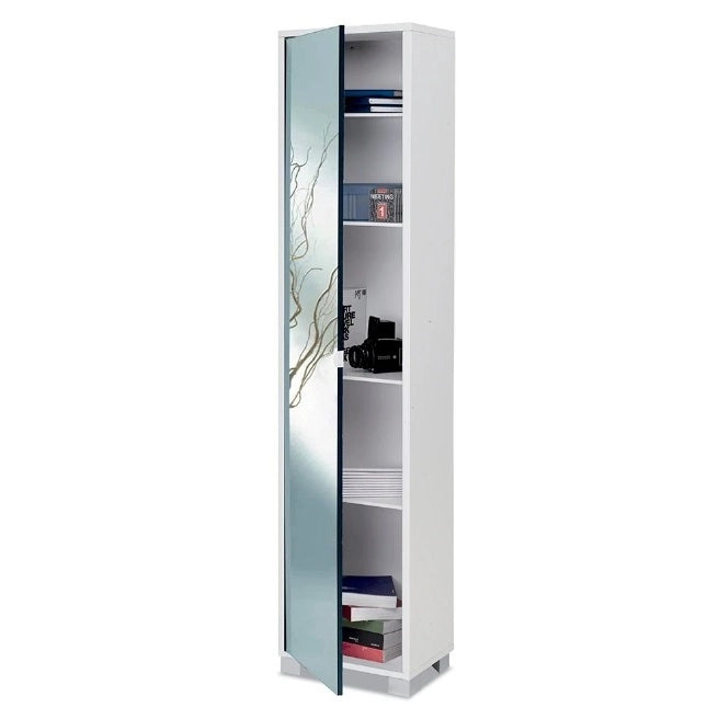 SCARPIERA BIANCO FIAMMATO 43X18XH190CM A SPECCHIO
