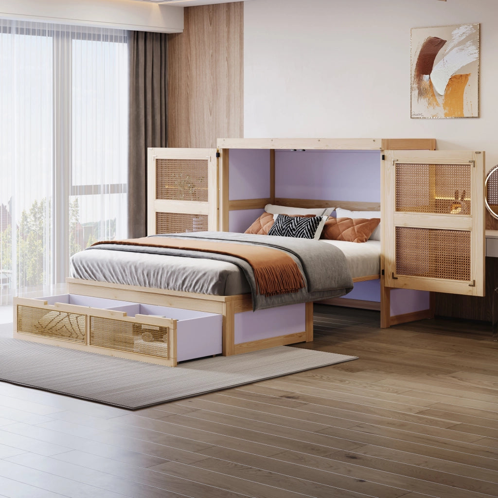 LETTO A SCOMPARSA 140x200 cm Legno colore naturale