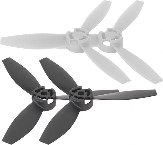 Propellatori Leggeri Professionali per Drone con Presa Fissa 4 pezzi - Riduzione dell'Impatto - Accessorio per Bebop 2 (2 neri 2 bianchi)