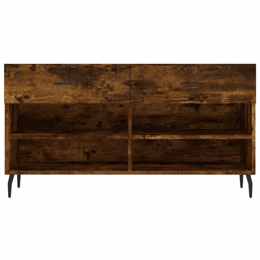 Panca portascarpe/stivali cassettiera scaffale mobiletto portaoggetti per ingresso 102 x 35 x 55 cm legno ingegnerizzato marrone 02_0022915