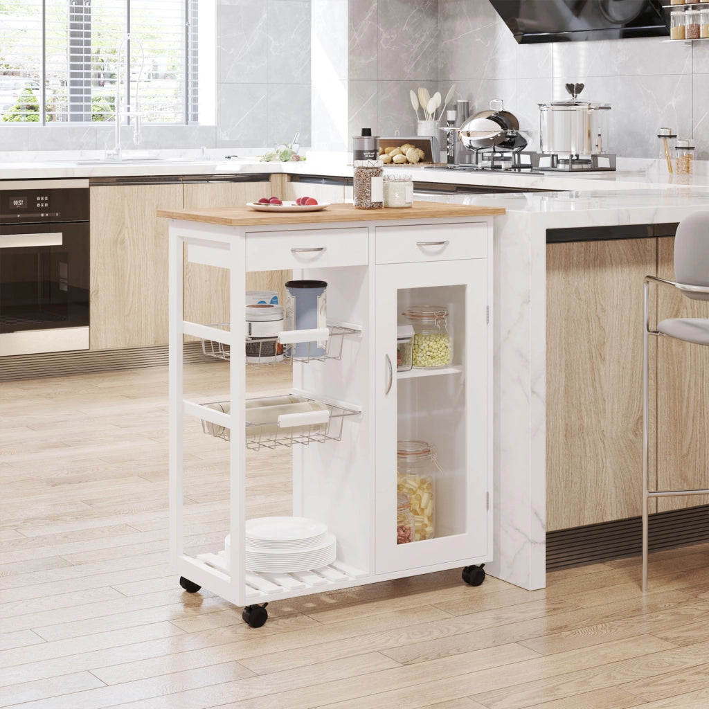 Carrello Multiusos con Cassetti e Ripiani ¨C ZephMum ¨C Legno 70x37x85cm