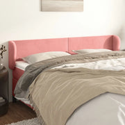 Testiera ad Orecchio-Testata con Orecchie Rosa 183x23x78/88 cm in Velluto 241022