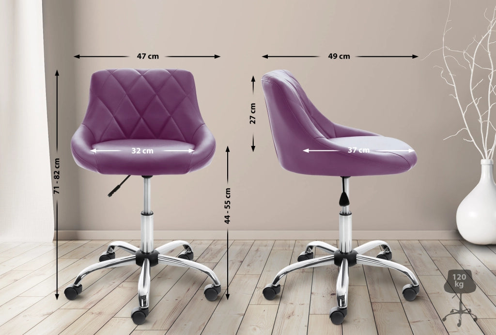 Sgabello da lavoro Lazio in similpelle viola,Finta pelle