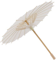 Parasole in Papier Bianco - Base in Legno - Decorazione Artistica - Accessori per Fotografia - Stile Romantico e Elegante - 28CM - Ombrellino