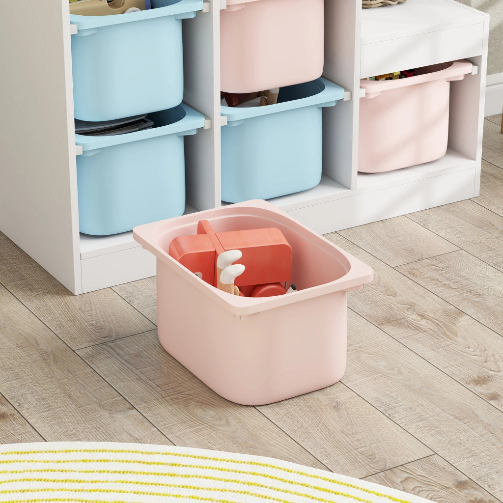 Meuble de Rangement pour Jouets 3 Niveaux 3-8 Ans Bleu Clair Rose