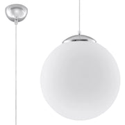 Lampada da terra UGO French Sky 40x40x130cm Acciaio cromato bianco Vetro